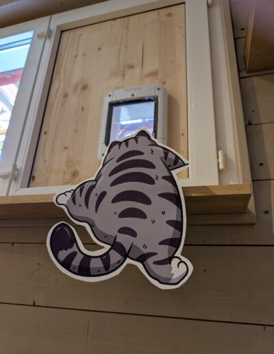 Chabuleuse, pension et chatterie pour chats à Saxon, perchoir vers chatière