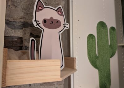 Loge du concierge, box individuel d'accueil pension pour chats, perchoirs d observation